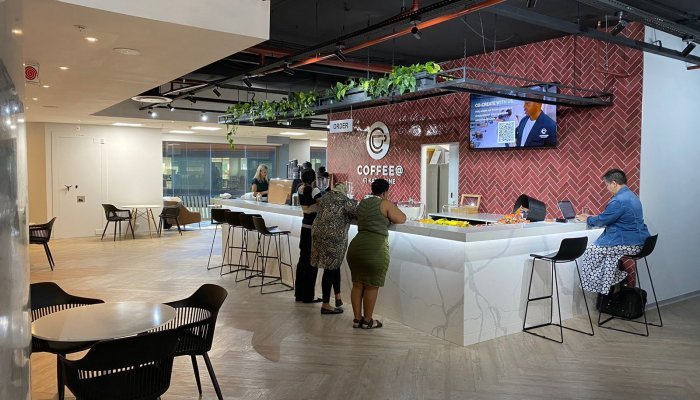 Broll Property Group redesigned its office interiors to include pause areas and a café enabling staff to relax and reconnect with their peers.